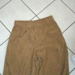 Wide leg corduroy pants